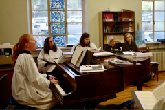 Leading Holy Faith Choir rehearsal